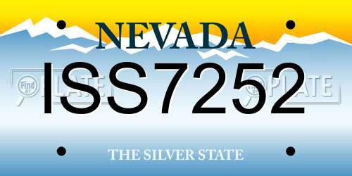 ISS7252 Nevada License Plate