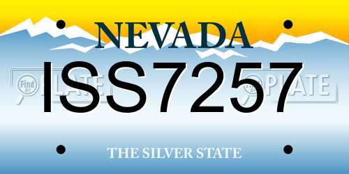 ISS7257 Nevada License Plate