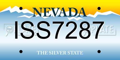 ISS7287 Nevada License Plate