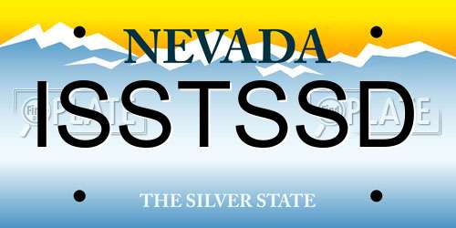 ISSTSSD Nevada License Plate
