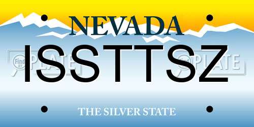 ISSTTSZ Nevada License Plate