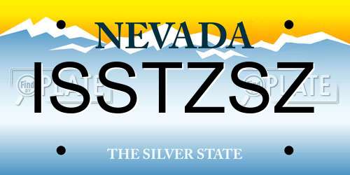 ISSTZSZ Nevada License Plate