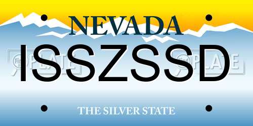 ISSZSSD Nevada License Plate