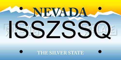 ISSZSSQ Nevada License Plate