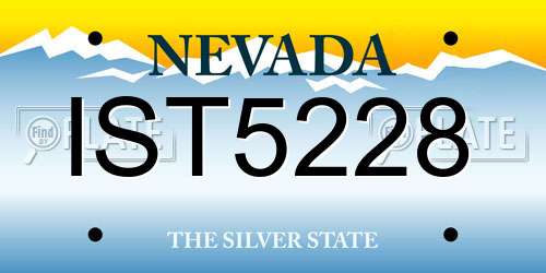 IST5228 Nevada License Plate