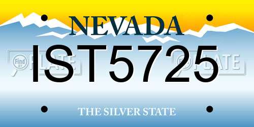 IST5725 Nevada License Plate