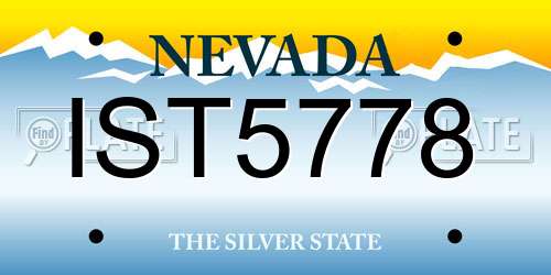 IST5778 Nevada License Plate
