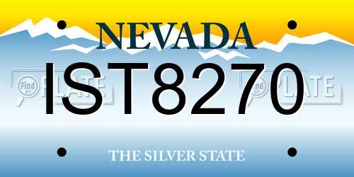 IST8270 Nevada License Plate