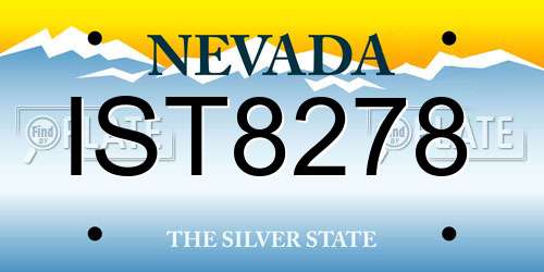 IST8278 Nevada License Plate