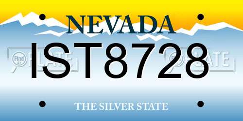 IST8728 Nevada License Plate