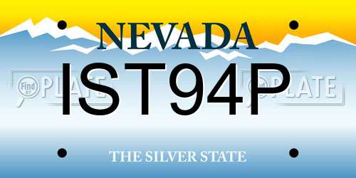 IST94P Nevada License Plate