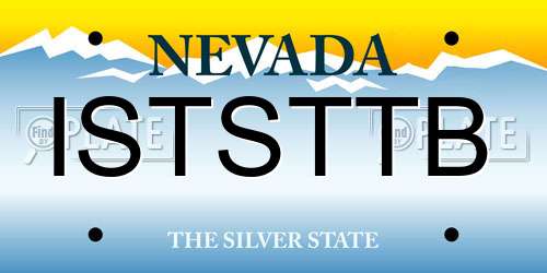 ISTSTTB Nevada License Plate