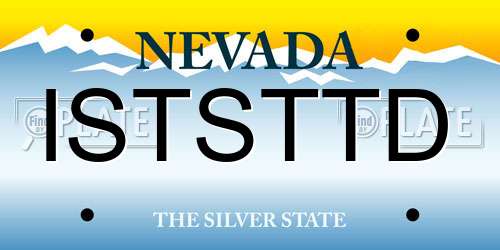 ISTSTTD Nevada License Plate