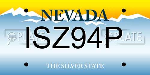 ISZ94P Nevada License Plate