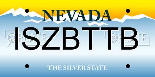 ISZBTTB Nevada License Plate