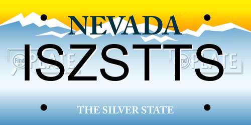 ISZSTTS Nevada License Plate