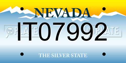 IT07992 Nevada License Plate