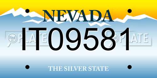 IT09581 Nevada License Plate