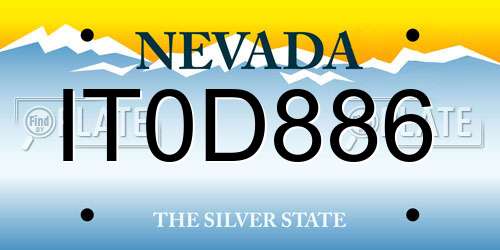 IT0D886 Nevada License Plate