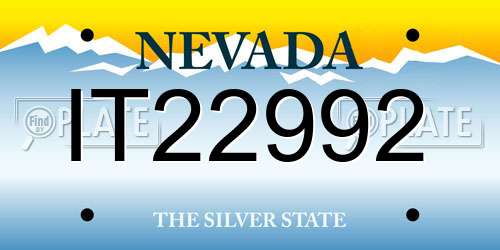 IT22992 Nevada License Plate
