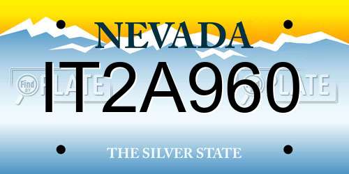 IT2A960 Nevada License Plate