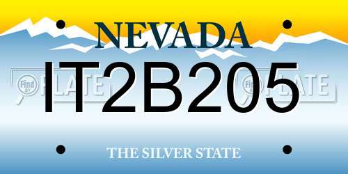 IT2B205 Nevada License Plate