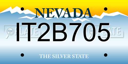 IT2B705 Nevada License Plate