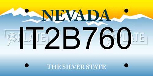 IT2B760 Nevada License Plate