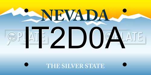IT2D0A Nevada License Plate