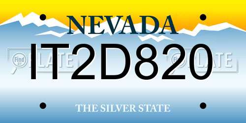 IT2D820 Nevada License Plate