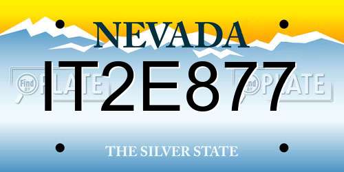 IT2E877 Nevada License Plate