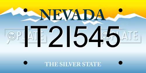 IT2I545 Nevada License Plate