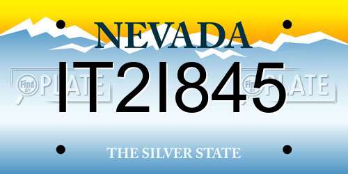 IT2I845 Nevada License Plate