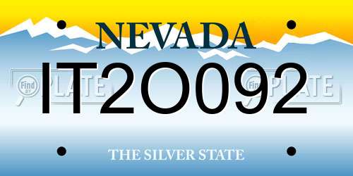 IT2O092 Nevada License Plate