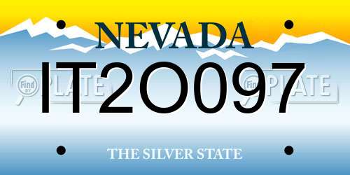 IT2O097 Nevada License Plate