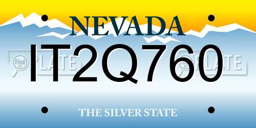 IT2Q760 Nevada License Plate