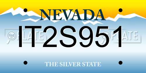 IT2S951 Nevada License Plate