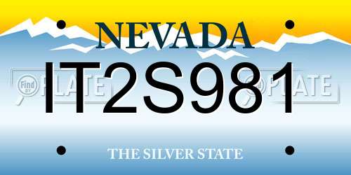 IT2S981 Nevada License Plate