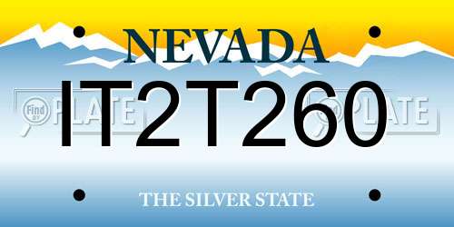 IT2T260 Nevada License Plate