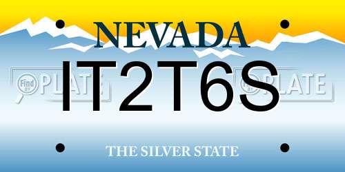 IT2T6S Nevada License Plate
