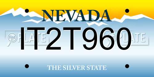 IT2T960 Nevada License Plate
