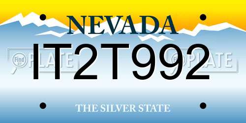 IT2T992 Nevada License Plate