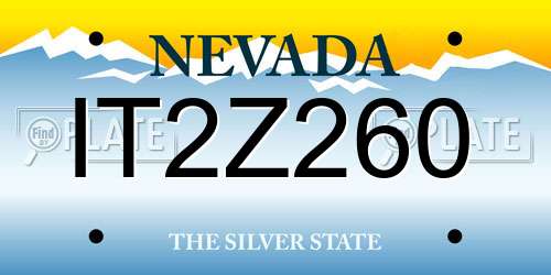 IT2Z260 Nevada License Plate
