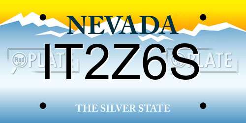 IT2Z6S Nevada License Plate