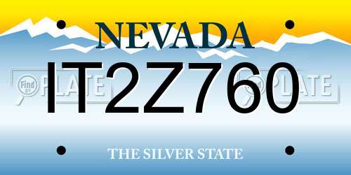 IT2Z760 Nevada License Plate