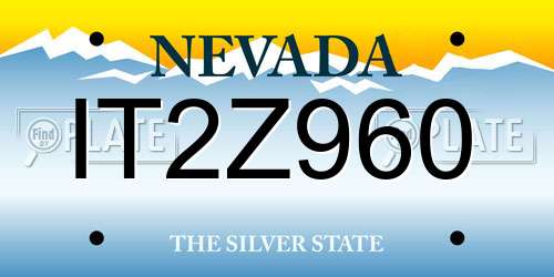 IT2Z960 Nevada License Plate