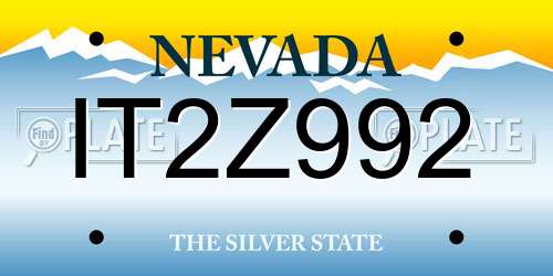 IT2Z992 Nevada License Plate