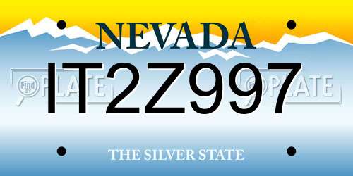 IT2Z997 Nevada License Plate