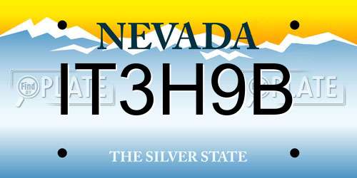 IT3H9B Nevada License Plate