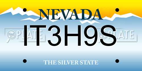 IT3H9S Nevada License Plate
